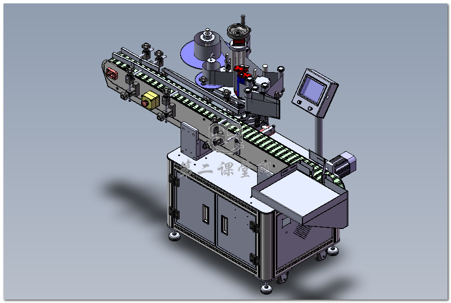 t21100全自动立式圆瓶贴标机3d图纸三维模型下载