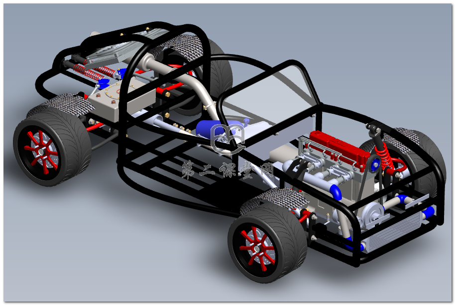 钢管车(改装越野车) 3d图纸 三维模型下载