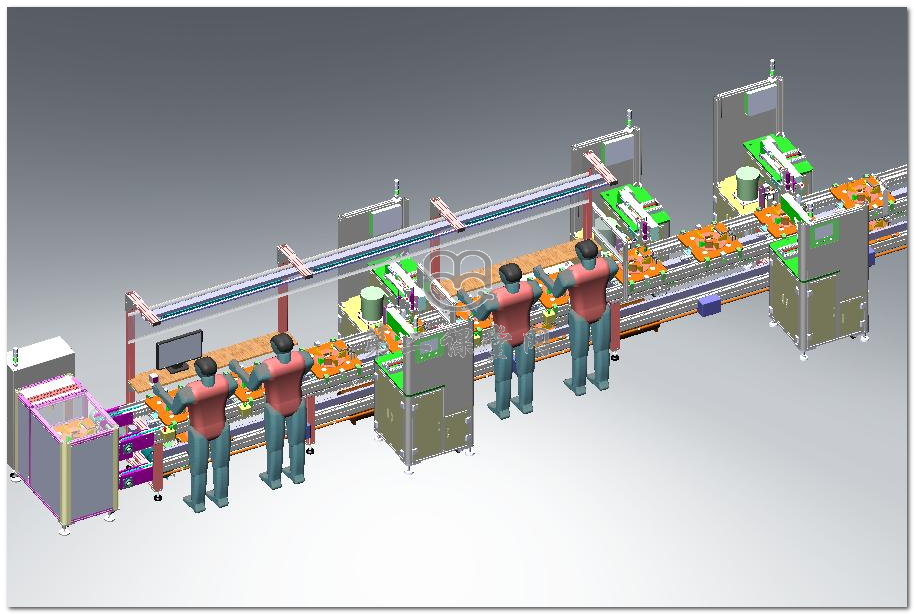 苹果音箱后盖组装流水线完整原档工程图3d图纸三维模型下载