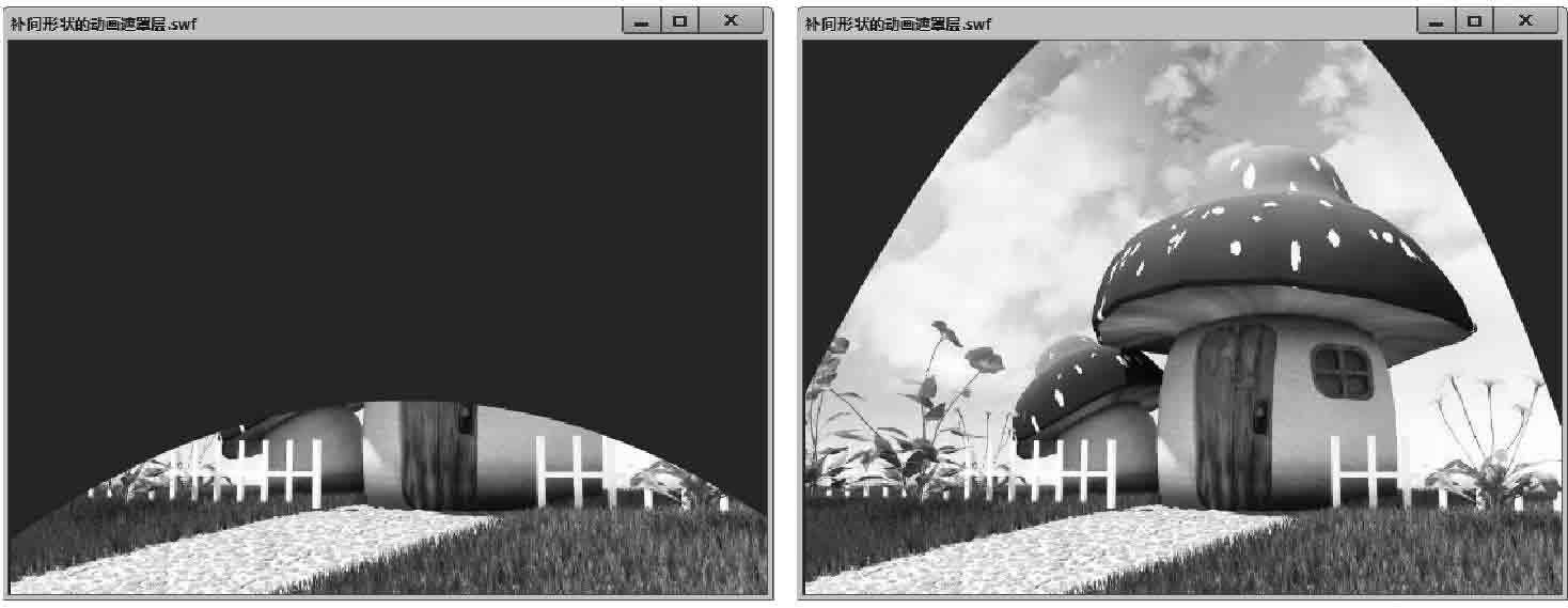flash如何使用动画中的补间形状的动画遮罩层制作遮罩补间形状动画